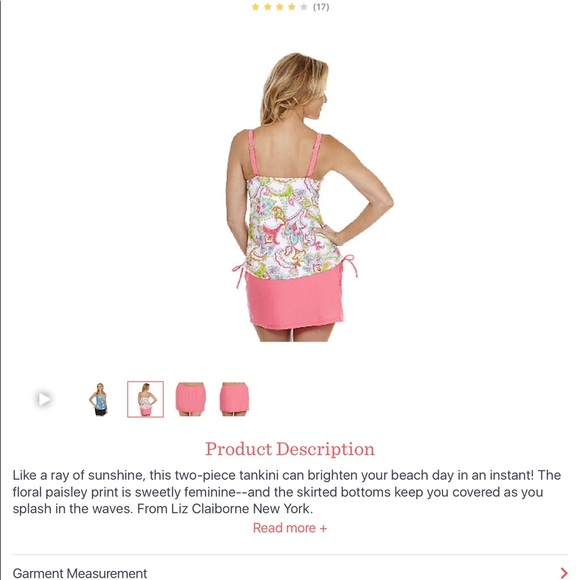 Ladies Liz Claiborne N.Y.Floral Tankini - Picture 7 of 8